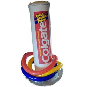 Vintage Colgate Tartar Control Toothpaste Ring Toss Inflatable Pool Advertising
